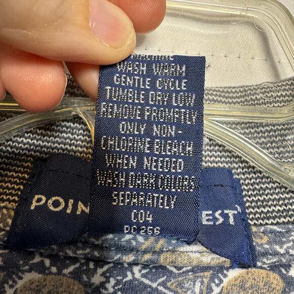 Points West Golf Polo Shirt L Made in Turkey Retro All Over Print - Picture 5 of 6